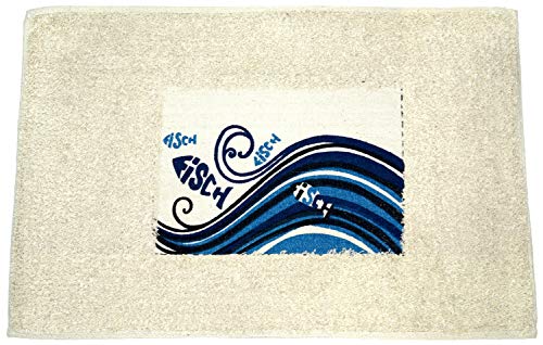 GeKi Trend Flauschige Badematte Fisch auf Welle 40x60 cm rechteckig Maritimer Badläufer 100% Baumwolle GeKi Trend Flauschige Badematte Fisch auf Welle 40x60 cm rechteckig Maritimer Badläufer 100% Baumwolle von GeKi Trend GmbH