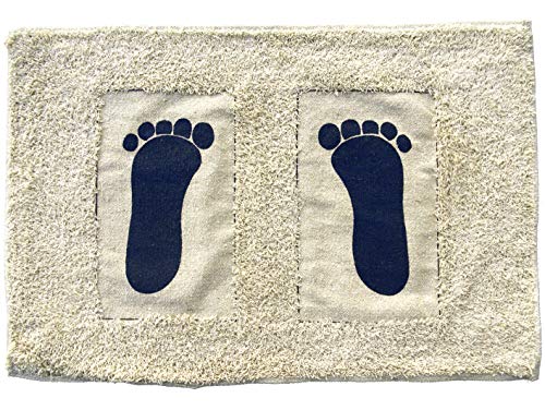 GeKi Trend Flauschige Badematte mit Fußabdruck 40x60 cm rechteckig Füsse Badläufer 100% Baumwolle von GeKi Trend GmbH