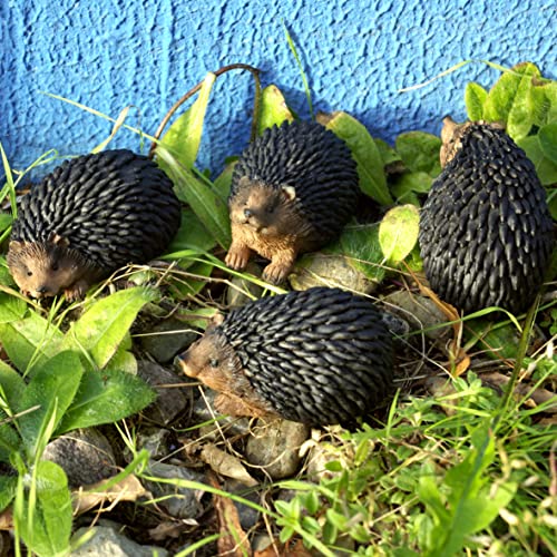 GeKi Trend Igel 4er Set Garten-Deko kleine Deko-Figuren Tisch-Deko Kunststein-Resin ca. 5 x 9 cm wetterfest von GeKi - Trend GmbH