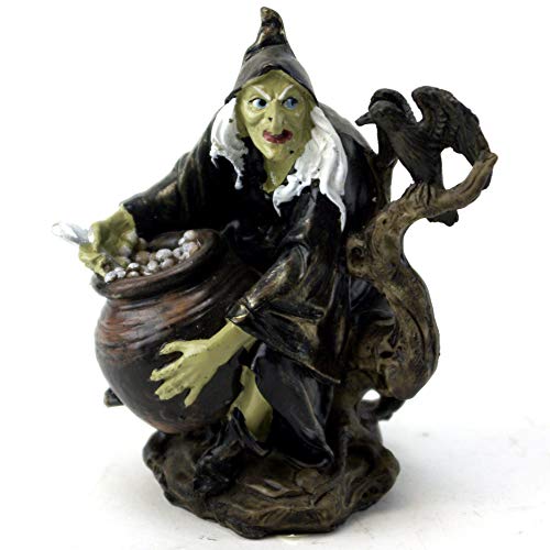 GeKi Trend Kleine Hexe mit Kochtopf und Rabe Fantasy Magie Gothic Deko-Figur GeKi Trend Kleine Hexe mit Kochtopf und Rabe Fantasy Magie Gothic Deko-Figur von GeKi - Trend GmbH
