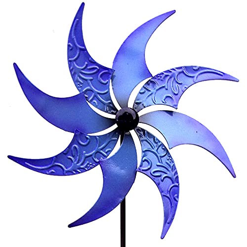 GeKi Trend Windrad Schmiedeeisen Metall Vintage Garten Deko Windmühle Windspiel Gartenstecker 48 cm Flügel x 150 groß blau bunt kugelgelagert GeKi Trend Windrad Schmiedeeisen Metall Vintage Garten Deko Windmühle Windspiel Gartenstecker 48 cm Flügel x 150 groß blau bunt kugelgelagert von GeKi Trend GmbH