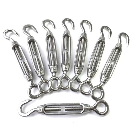 Drahtseilspanner, Spannschloss-Drahtspanner, 8-teiliger Drahtspanner aus Edelstahl M4 Haken und Öse (8 Stück) von GeOinQL