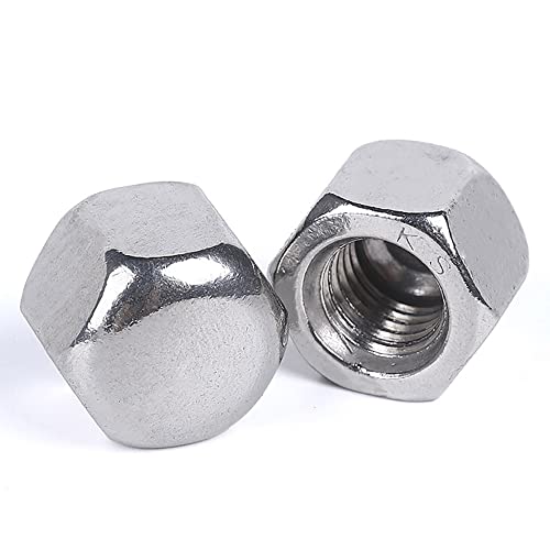 Kuppelmuttern, 20 Stück Hutmutter mit Dichtungsmutter-Abdeckkappe, Sechskant-Hutmutterkappe, Hutmutter, Sechskant-Hutmutter aus Edelstahl 304, M4, M5, M6, Handmutter(M6)(M6) von GeOinQL