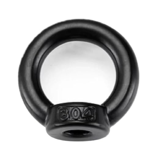 Ringform Ringschrauben, Ringmutter, M3-M24 304 Edelstahl Ringmutter Schraube Mutter Rundring Kappe Hebe-Rigging-Hardware(Black,M16 2pcs) von GeOinQL