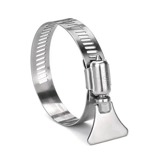 Rohrschelle,Schellenringe, 304 Edelstahl 2/5/10Pcs Rohr Klemme Trachea Klemme Feste Verriegelungsklemme Mit Griff Throat Hoop Hand Twist Rohr,(19 29mm 10pcs) von GeOinQL