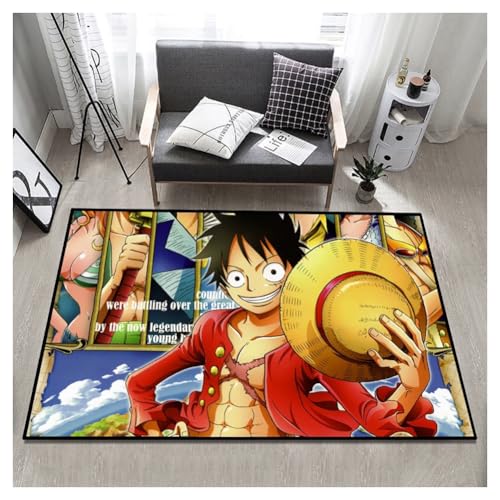 3D-Druck Teppich Anime One Piece Teppich, Cartoon Wohnzimmer Teppich Schlafzimmerteppich, Teppich Für Kinder ​for Wohnzimmer Dekoration (Color : B, Size : 80 * 120cm) von GeRRiT