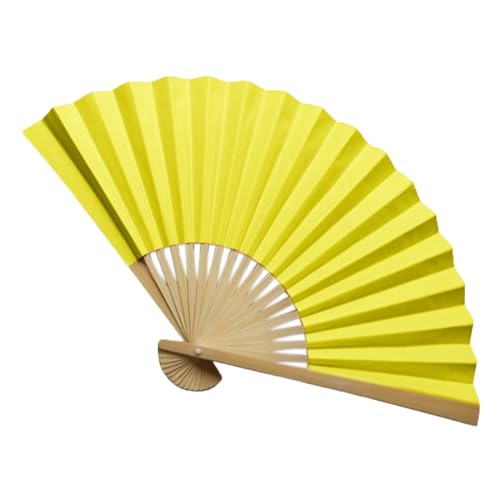 GeRRiT 1 Stück Handfächer Papier Faltfächer Party Hochzeitsdekoration (Color : Yellow, Size : A) von GeRRiT