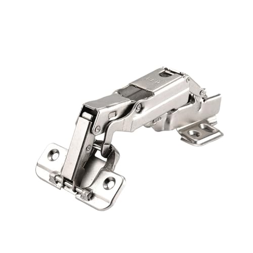 GeRRiT 175-Grad-Hydraulikpufferscharnier, rostfreier Eisenpuffer, Soft-Close-Schrank, Schranktürscharniere for Möbelbeschläge (Color : Half Overlay) von GeRRiT