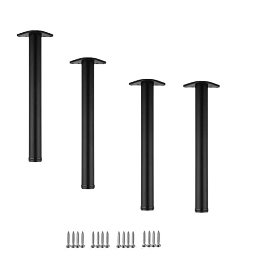 GeRRiT 4 Stück Möbelfüße Verstellbar,Runde Schrankbeine aus Eisen,Tischfüsse Metall,für Sideboard,Kommode,Bett,Schrank,Couch,mit Schrauben (100cm,Black) von GeRRiT