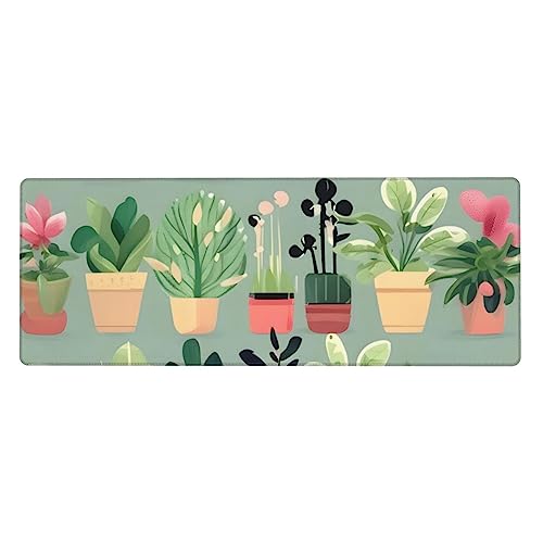 GeRRiT Bonsai-Pflanzen-Mauspad, 30,5 x 80 cm lang, Computer-Mauspad mit rutschfester Unterseite, für Gaming und Büro, Schwarz von GeRRiT