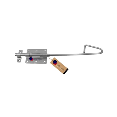 GeZu Impex® Bolzenriegel 400 x 75 x 15 mm Torriegel mit Schlaufe Türriegel verzinkt von GeZu Impex