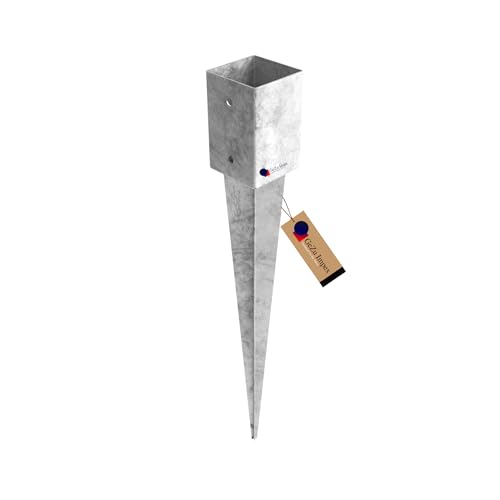 GeZu Impex® Einschlaghülse 71 x 71 x 750 mm Einschlagbodenhülse Pfostenträger Bodenhülse feuerverzinkt von GeZu Impex