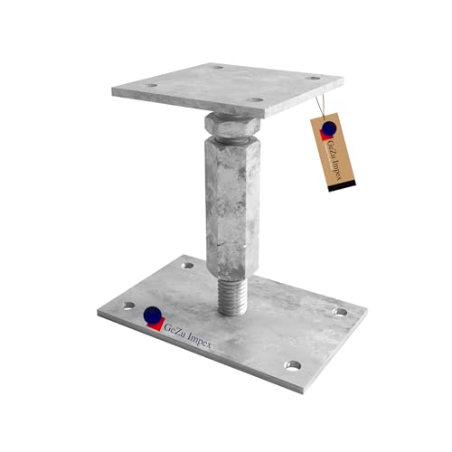 GeZu Impex Pfostenträger Harry verstellbar M24 x 230 mm 100 & 160 mm von GeZu Impex