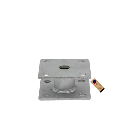 GeZu Impex® Pfostenträger aufdübelbar 2 Platten 100 x 100 x 5 mm, Höhe 50 mm Pfostenhalter von GeZu Impex
