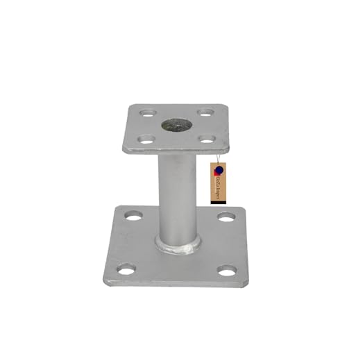 GeZu Impex® Pfostenträger aufdübelbar Platten 70 x 70 & 100 x 100 mm Höhe 100 mm Pfostenhalter von GeZu Impex