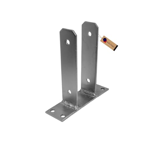 GeZu Impex® U-Pfostenträger Edelstahl 71 mm zum aufdübeln U-Form Pfostenanker aufdübelbar von GeZu Impex