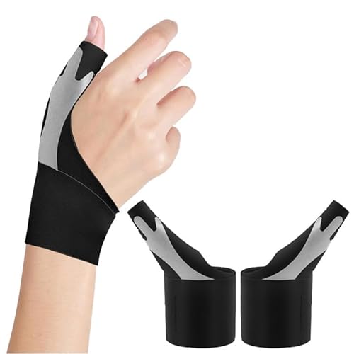 2er-Pack Daumenbandage Rechts Daumenbandage Links Daumenbandage Daumensattelgelenk Bandage Multifunktionales, Verstellbares Druckdesign, Daumenschutz, Bequeme Passform Orthopädische Fixierung Schwarz von Geaanen
