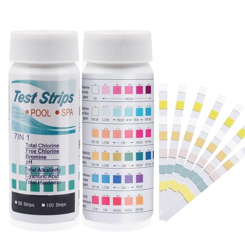 7 IN 1 Pool Tester Wassertester,100 Stück Pro Packung Ph Teststreifen Pool,Ph Wert Teststreifen Pool,Salz Teststreifen Pool,Teststreifen Salzgehalt Pool,Teststreifen Salzwasser Pool. 7 IN 1 Pool Tester Wassertester,100 Stück Pro Packung Ph Teststreifen Pool,Ph Wert Teststreifen Pool,Salz Teststreifen Pool,Teststreifen Salzgehalt Pool,Teststreifen Salzwasser Pool. von Geaanen