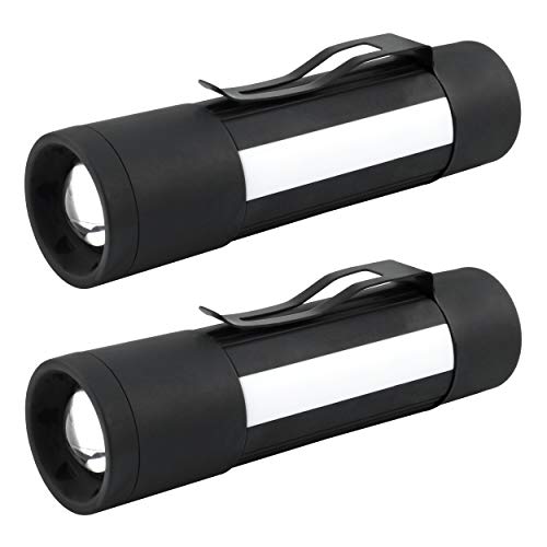 2 HyCell Multi 3in1 LED Taschenlampe mit Magnet & Gürtelclip inkl Batterien - fokussierbare LED Arbeitsleuchte - kleine Handlampe 75 Lumen & 3 Funktionen - Arbeitslampe für Auto & Werkstatt Zubehör von Geakv