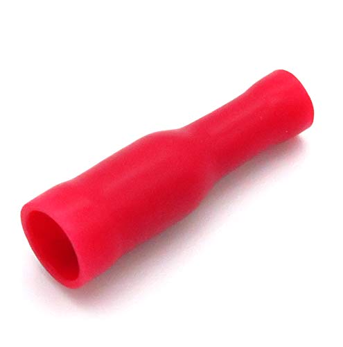 Kabelschuhe x 50 - Rundsteckhülsen Rot, Quetschverbinder, Isolierte - Für Kfz, Elektronik und Hobby von Geakv