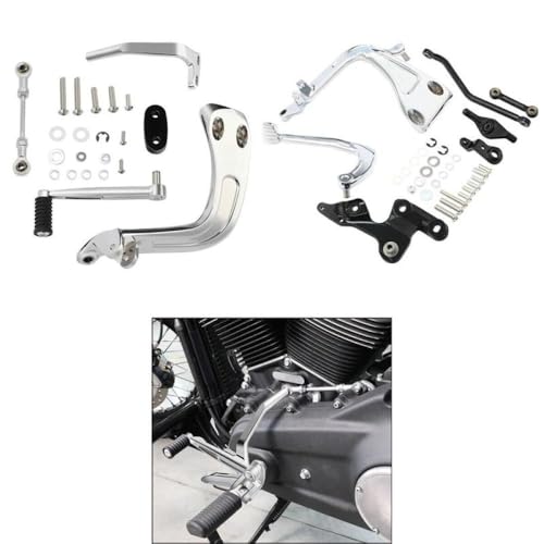 GearHaven SHIFT UND BREME MID Controls Side -Fit kompatibel mit Sportfett Bob -Modellen FLSB FXFB FXFBS FXDRS 2018 bis 2023(Chrom) von GearHaven