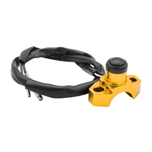 Universal Motorcycle Engine Stopp Start Kill Switch Taste kompatibel mit TC TE TX FC -Modellen CNC Billet Design(Gelb) von GearHaven
