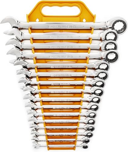 GearWrench 9901D 12 Punkt Flex Kopf Ratschen Ringmaulschlüsselsatz mit 72 Zähnen, 12 Teilig von GearWrench