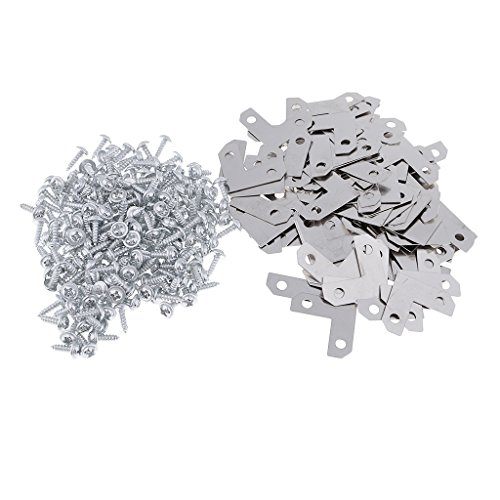 100 Stück Metall-Eckstreben, flache Halterung für Fotorahmen, mit Schraube 100 Stück Metall-Eckstreben, flache Halterung für Fotorahmen, mit Schraube von Geardeangloow