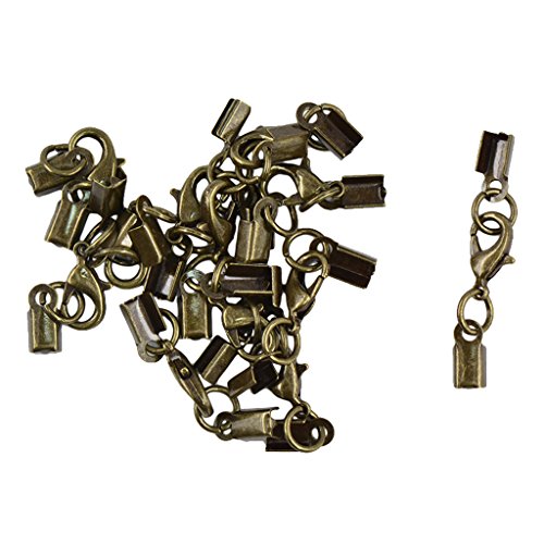 12 x Messing-Karabinerverschluss und Leder-Crimp Clip Ends Set Antik Bronze 12 x Messing-Karabinerverschluss und Leder-Crimp Clip Ends Set Antik Bronze von Geardeangloow