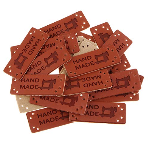 20 Stück/Packung Leder handgefertigte Etiketten Tags DIY Nähen Kleidung Handwerk Patches 001, Stil 1 von Geardeangloow