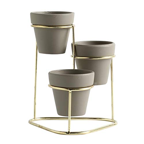 Geardeangloow 3-in-1 Mini-Keramik-Sukkulenten-Übertopf mit Ständer Set Gold B Geardeangloow 3-in-1 Mini-Keramik-Sukkulenten-Übertopf mit Ständer Set Gold B von Geardeangloow