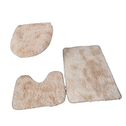 Geardeangloow 3-teiliges Badematten-Set mit WC-Deckelbezug, saugfähig, für Badewannen, hellbraun Geardeangloow 3-teiliges Badematten-Set mit WC-Deckelbezug, saugfähig, für Badewannen, hellbraun von Geardeangloow