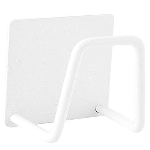 Geardeangloow Edelstahl Schwämme Halter Selbstklebend Rack Tuch Haken Küche Werkzeug Heimgebrauch Regal für Badezimmer Zubehör Weiß von Geardeangloow
