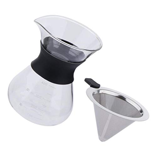 Geardeangloow Kaffeebereiter-Set zum Übergießen von Kaffeekanne + Kegel-Kaffeetropfer, Filternetz, 200 ml von Geardeangloow