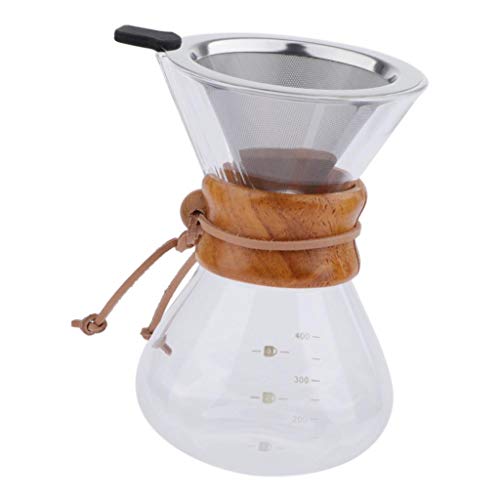 Geardeangloow Kaffeebereiter-Set zum Übergießen von Kaffeekanne + Kegel-Kaffeetropfer, Filternetz, 400 ml von Geardeangloow