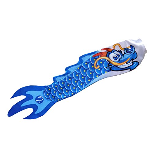 Geardeangloow Kreative Drachenflagge Outdoor Windsack Karpfen Streamer hängende Dekoration blau Geardeangloow Kreative Drachenflagge Outdoor Windsack Karpfen Streamer hängende Dekoration blau von Geardeangloow