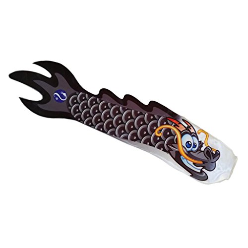 Geardeangloow Kreative Drachenflagge Outdoor Windsack Karpfen Streamer hängende Dekoration schwarz Geardeangloow Kreative Drachenflagge Outdoor Windsack Karpfen Streamer hängende Dekoration schwarz von Geardeangloow
