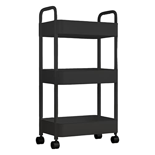 Geardeangloow Küchenwagen mit 3 Ebenen, mit Rollen, Halterung für Büro, Zuhause, Badezimmer, schwarz, 80 x 30 x 43 cm Geardeangloow Küchenwagen mit 3 Ebenen, mit Rollen, Halterung für Büro, Zuhause, Badezimmer, schwarz, 80 x 30 x 43 cm von Geardeangloow
