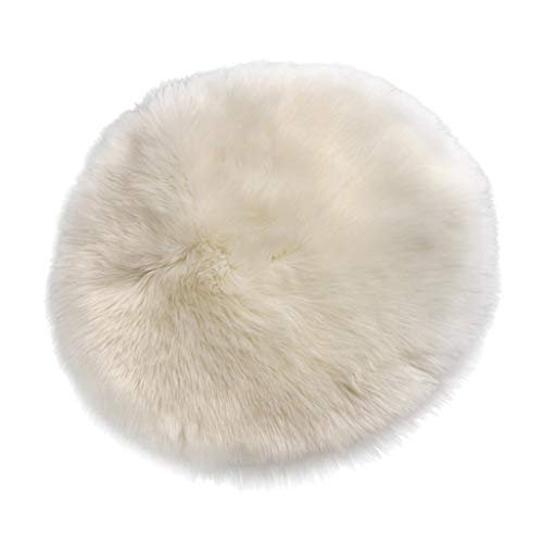 Geardeangloow Kunstfell Sitzkissen Auflage Kunstschaffell Matte Weiß 35cm von Geardeangloow