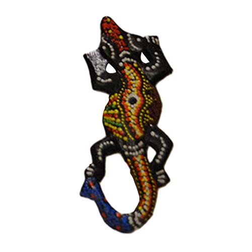 Geardeangloow Mehrfarbige Gecko-Eidechsen-Skulptur, kreative Wanddekoration, für drinnen und draußen, 10 cm von Geardeangloow