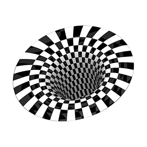 Geardeangloow Optische Täuschung Teppich 3D Vortex Optische Täuschungen Teppich Nachttisch Teppich 60 cm Schwarz Weiß Geardeangloow Optische Täuschung Teppich 3D Vortex Optische Täuschungen Teppich Nachttisch Teppich 60 cm Schwarz Weiß von Geardeangloow