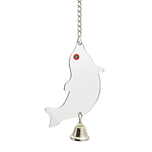 Geardeangloow Vogelkäfig-Spiegel, hängende Glocke, bruchsicher, für Kanarienvögel, Nymphensittiche, 13,9 x 6,3 cm, Delfin Geardeangloow Vogelkäfig-Spiegel, hängende Glocke, bruchsicher, für Kanarienvögel, Nymphensittiche, 13,9 x 6,3 cm, Delfin von Geardeangloow