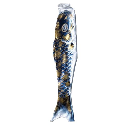 Japanischer Windsack Karpfen Flagge Garten Koi Nobori Segelfisch 70cm Gold Schwarz von Geardeangloow