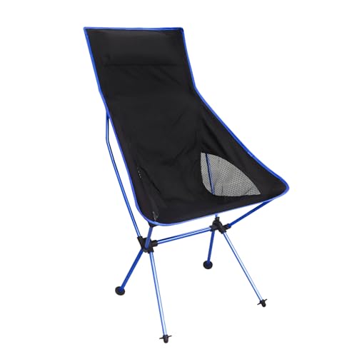 Gearific Leichter klappbarer Campingstuhl mit hoher Rückenlehne, Outdoor-Campingstuhl, tragbarer Rucksackstuhl, für Camping, Strand und Reisen mit kompakter Tragetasche (Königsblau) von Gearific