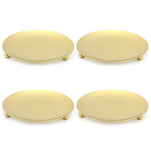 Gearific Säulenkerzenhalter Kerzenhalter Metallkerzenplatten Ideal für Weihrauchkegel, Spa, Hochzeit, Gebet, Zuhause, Party, Dekoration (Gold-4PCS) von Gearific