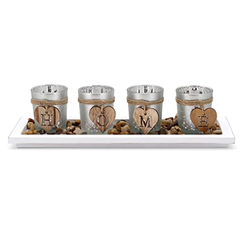 Kerzenhalter-Set, Kerzenhalter aus Glas, Teelichthalter für Tisch, Wohnzimmer, Heimdekoration (Home) von Gearific