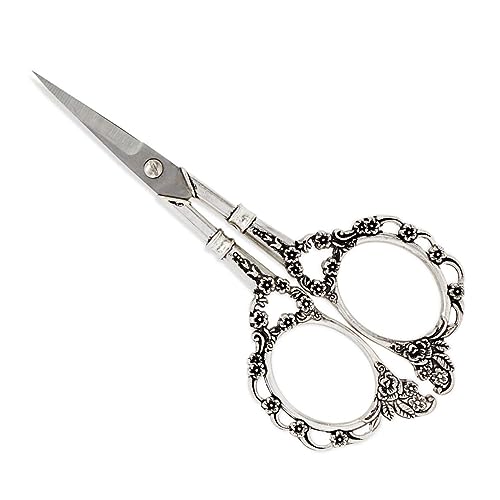 Gearmax Antike Nähschere Schere Edelstahl Kreuzstich Nähen Schere Scheren Old Style Scissor Blume Muster Schere(Plum Scissor Kupfer) von Gearmax