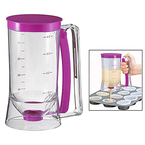 Gearmax Pancake Batter Dispenser 4 Cups oder 900mL Kapazität Pfannkuchen Muffin Gebäck Cupcakes Jug plastic Practical Teig Spender mit Messetiketten von Gearmax