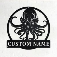 Benutzerdefinierte Cthulhu Metall Wandkunst, Personalisierte Namensschild Dekoration Für Raum, Home Decor, Cthulhu, Liebhaber von GearwagMetalArt