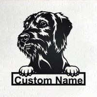 Benutzerdefinierte Drahthaar Vizsla Hund Metall Wandkunst, Personalisierte Namensschild Dekoration Für Raum, Wohnkultur von GearwagMetalArt